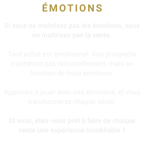 Coaching commercial axé sur les émotions en vente